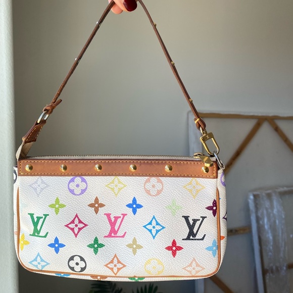 Louis Vuitton White Murakami Pochette